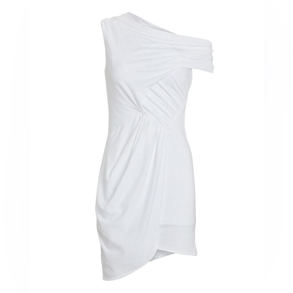 IRO Ermett Draped Jersey Dress In White, XS - Picture 6 of 10